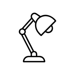 Black Outline of Adjustable Desk Lamp for Study or Work