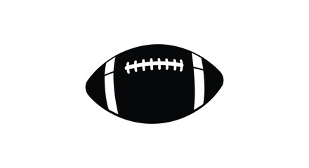 American football icon in black and white on a plain background silhouette