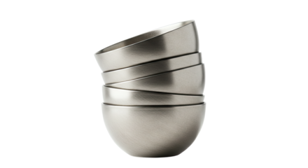 Stack of Metallic Gray Nesting Bowls.