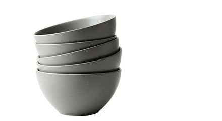 Stack of Simple Gray Ceramic Bowls.