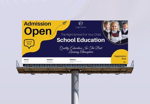 Education School Billboard Design Layout