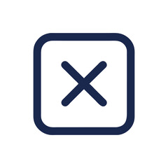 Obraz premium Simple Close Icon with Rounded Corners on Transparent Background