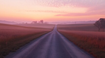 Fototapeta premium Rural Road at Sunrise
