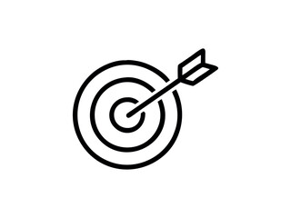 Target with arrow icon simple line symbol