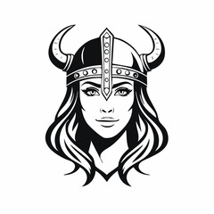 Viking Head Vector. Viking head logo silhouette Viking mascot illustration design
