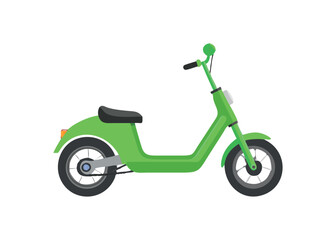 Obraz premium Green modern scooter on transparent background