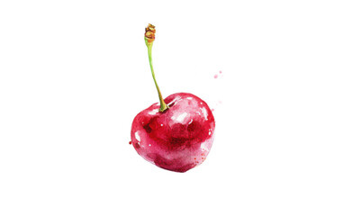 Cherry watercolor isolated on white background, png