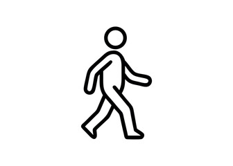 Fototapeta premium Simple line figure of a person walking with limbs extended
