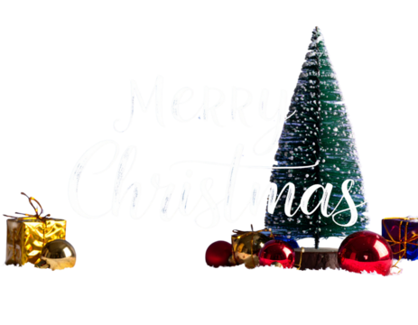 Christmas holiday background photography with white Handwriting thin Letters Merry