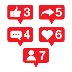 social media notification sheet flat icon vector