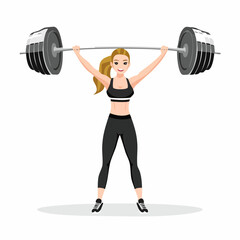 Obraz premium Athlete Lifting Barbell Vectors and Illustrations on white background.