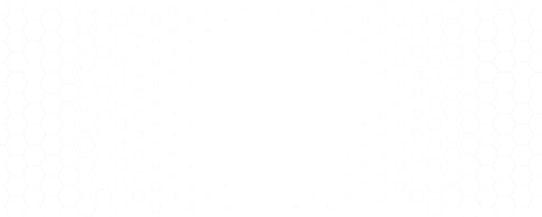 Blue white Hexagon honeycomb pattern fading geometric shape texture. Abstract futuristic background for technology, science, data UI design, skin care medical product, web banner. Vector backdrop