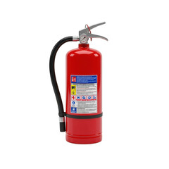 Red fire extinguisher isolated on transparent background