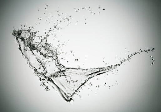 Water splash with drops