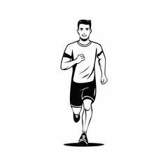 Man Jogging Front View vector image isolated on white background.