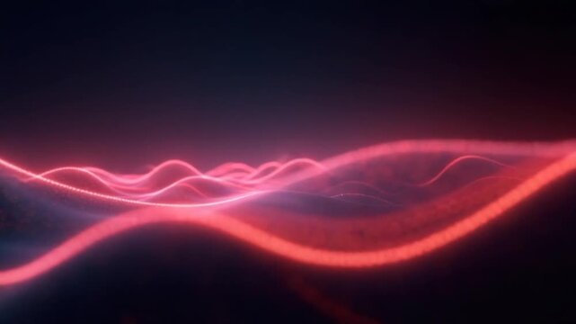 Audio visualization in the form of luminous waves. Vertical looped video