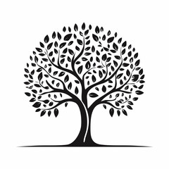 Family tree genealogy Silhouette Vector Images on white background.