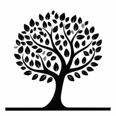 Family tree genealogy Silhouette Vector Images on white background.