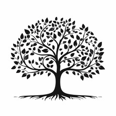 Family tree genealogy Silhouette Vector Images on white background.