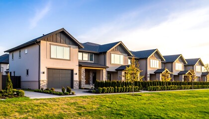 Row homes in a neighborhood