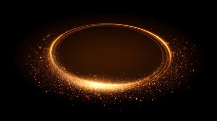 A glowing aperture with orange and brown tones on a black background, as if illuminated by sunlight or mystical energy, with spaces for words/elements that represent magic or time travel.
