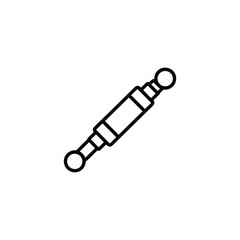 Simple line drawing of a motorcycle shock absorber with ball joints