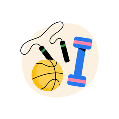 Sports. School subject. Vector flat illustration for educational materials, school projects, and creative teaching designs.