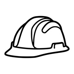 Fototapeta premium Black and White Hard Hat Icon for Safety and Construction Themes