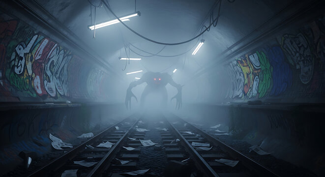 subway station in the night