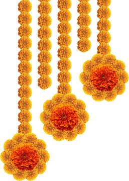 Marigold flower decorative hanging festive element