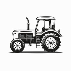 Old Tractor Vector Images. Vintage Tractor Vector Illustration