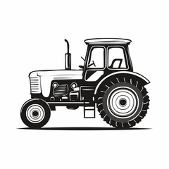 Old Tractor Vector Images. Vintage Tractor Vector Illustration