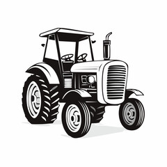 Old Tractor Vector Images. Vintage Tractor Vector Illustration