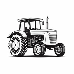 Old Tractor Vector Images. Vintage Tractor Vector Illustration