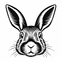 Rabbit Face Vector. Stylized bunny Stock Vector Images on white background.