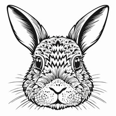 Rabbit Face Vector. Stylized bunny Stock Vector Images on white background.