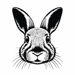 Rabbit Face Vector. Stylized bunny Stock Vector Images on white background.
