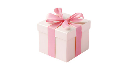 Fototapeta premium Pink Gift Box with Ribbon, isolated on transparent background