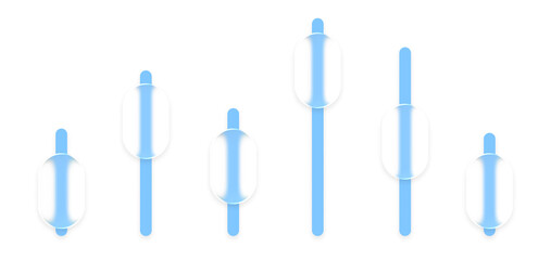 Volume, sound, audio, speaker, control slider bar with level adjustment and wave media icons. PNG PNG Overlay transparent black technology symbol buttons for phone interface and design.