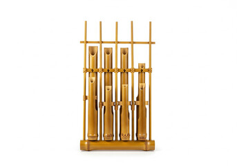 "Angklung Traditional Indonesian Musical Instrument on a Clean White Background
