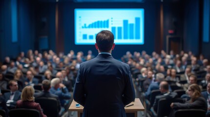 Business team meetings and financial success are shown through people networking in front of a digital screen.