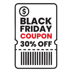Black Friday Coupon Ticket with 30% Off