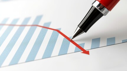 Stock market chart with financial graph and business data on paper.