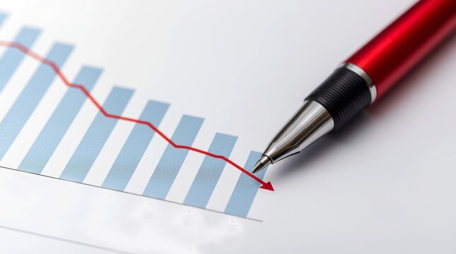 Stock market chart with financial graph and business data on paper.