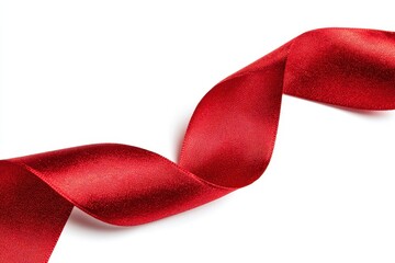 red fabric ribbon set against a white backdrop