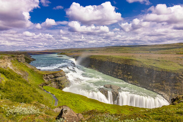 Schöne Gullfoss Wasserfall in Island © Baber