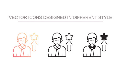 Employee Promotion icon design with white background stock illustration