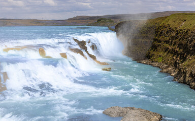 Gullfoss Wasserfall in Island, Atemberaubende Wasserfall