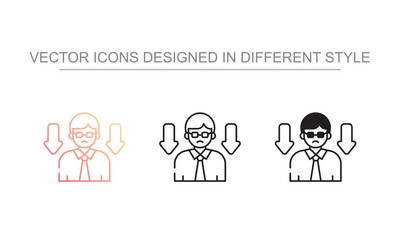 Employee Demotion icon design with white background stock illustration