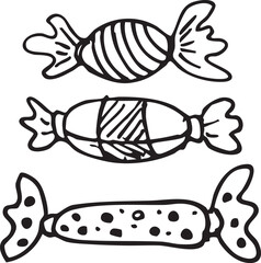 Wrapped Candies Collection HandDrawn Sweets